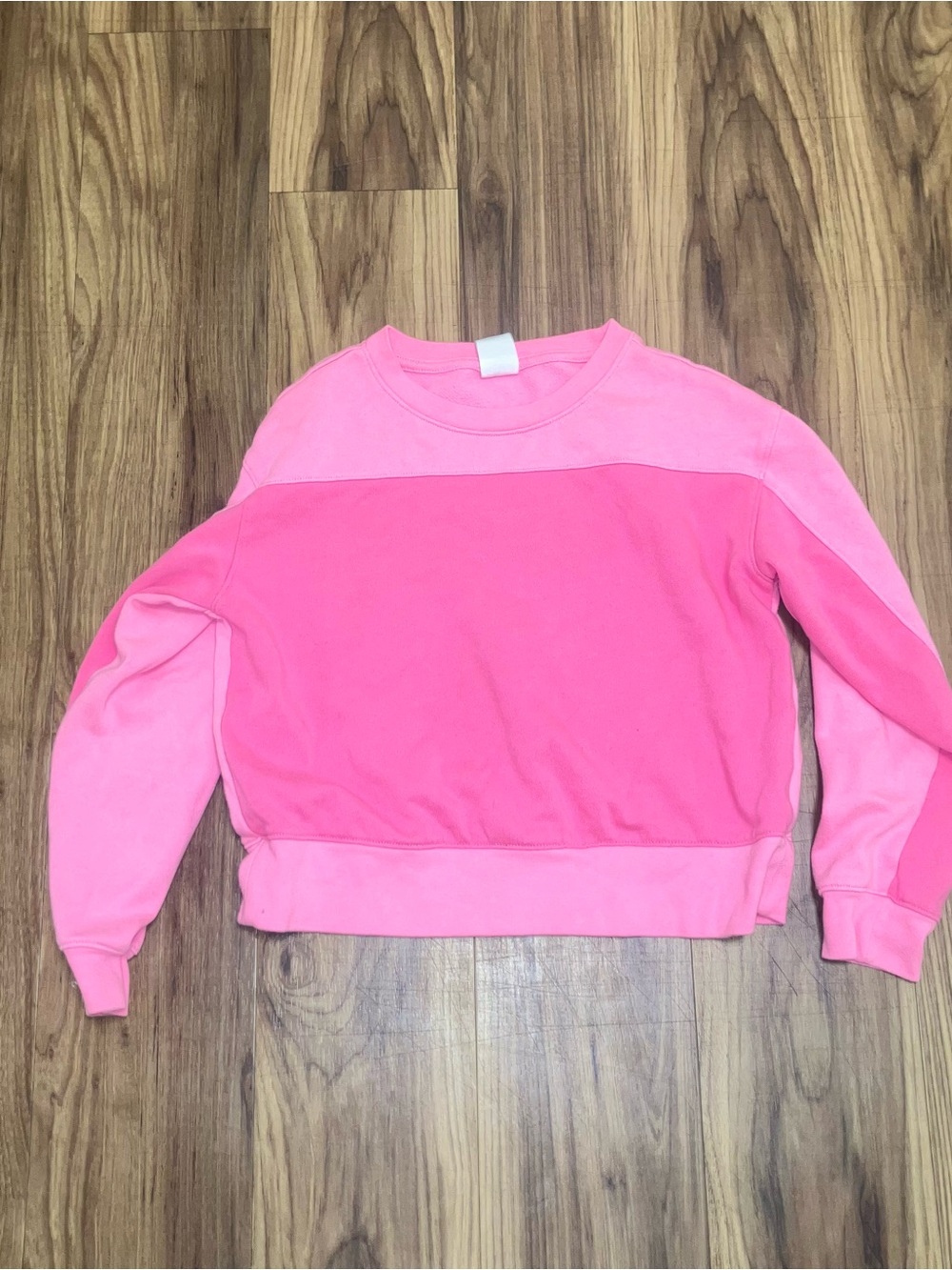 Athletic Works Pink and Light Pink Colorblock Crewneck